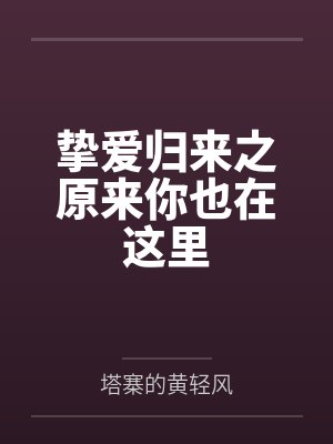 挚爱归来之原来你也在这里封面